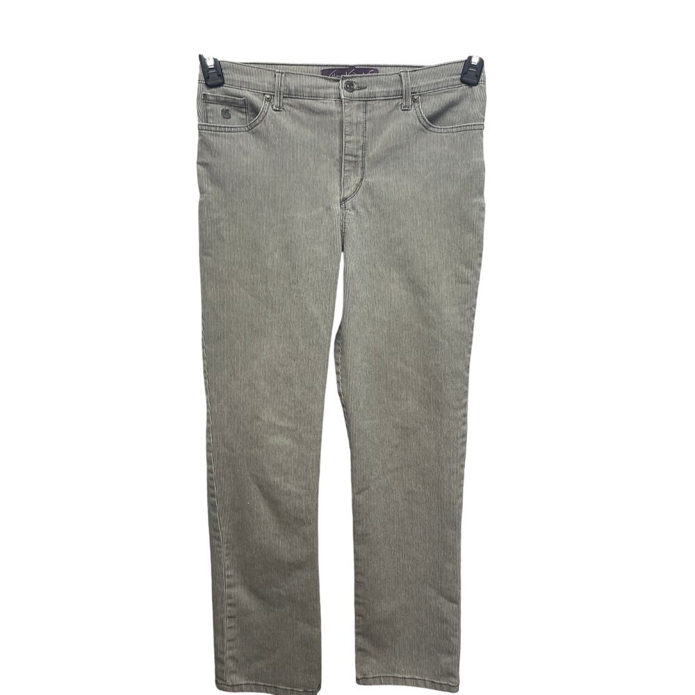 Gloria Vanderbilt 10P Petite Average Amanda Stretch Cotton Gray Pin Stripe Jeans